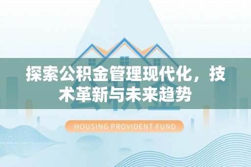 南靖探索公积金管理现代化，技术革新与未来趋势