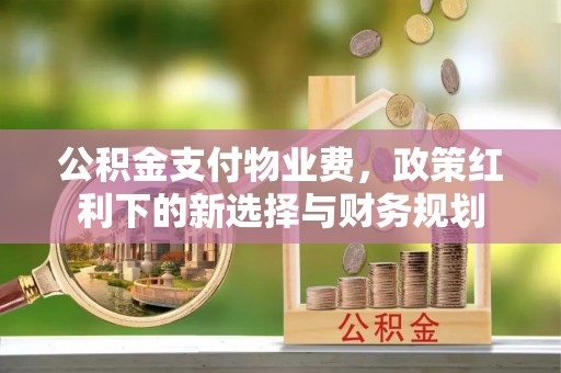 南靖公积金支付物业费，政策红利下的新选择与财务规划