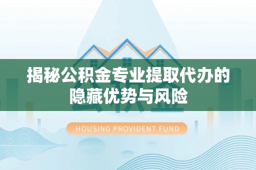 南靖揭秘公积金专业提取代办的隐藏优势与风险