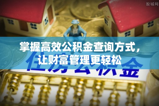 南靖掌握高效公积金查询方式，让财富管理更轻松