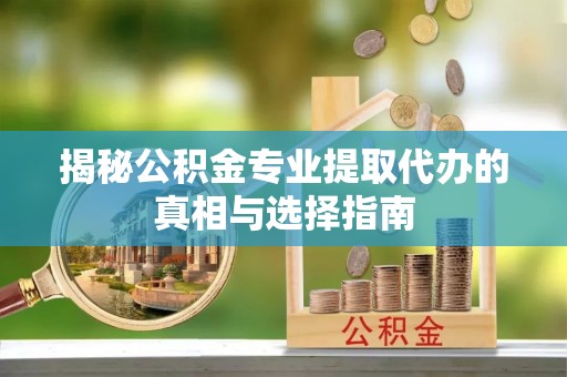 南靖揭秘公积金专业提取代办的真相与选择指南